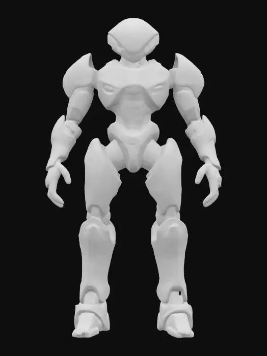 3D model for sci-fi technological mechanoid, modular body, multiple limbs, energetic luminescent drive inside the body, detection sensors all over the body, extremely detailed, high resolution texture, epic stance