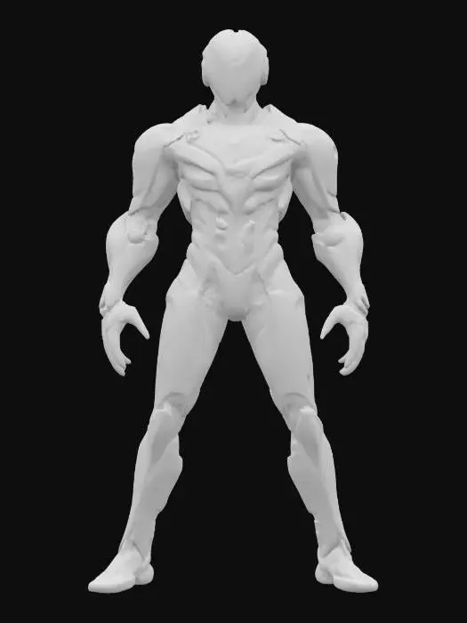 3D model for futuristic cyborg, extended improved details