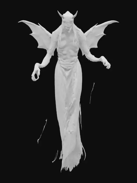 3D model for fantasy furious enraged banshee, whole body floating in the air, flowing transparent cloak, very long hair, detailed glowing face and eyes, in action, extremely detailed, high resolution texture, epic stance