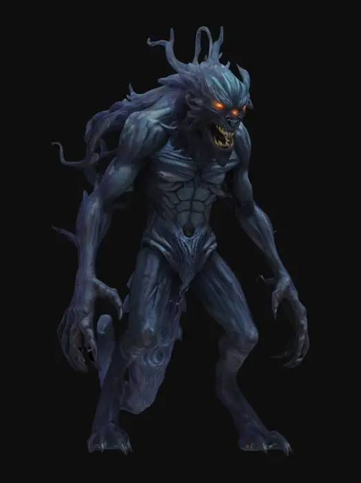 3D model for dark matter of the universe transformed into a monster, extremely detailed, high resolution texture, epic stance