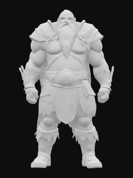 3D model for [Norway] fantasy viking demon warrior, massive body, long beard, dressed in leather armor, detailed grim expression on face, extremely detailed, high resolution texture, epic stance, #AroundTheWorld#