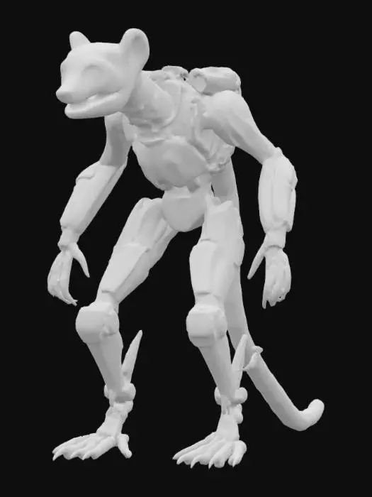 3D model for [Madagascar] electronic cybernetic lemur warrior, slim elegant body, body covered in electronic elements, glowing elements all over the body maintaining the appearance of a lemur, detailed face with electronic eyes, extremely detailed, high resolution texture, epic image, #AroundTheWorld#