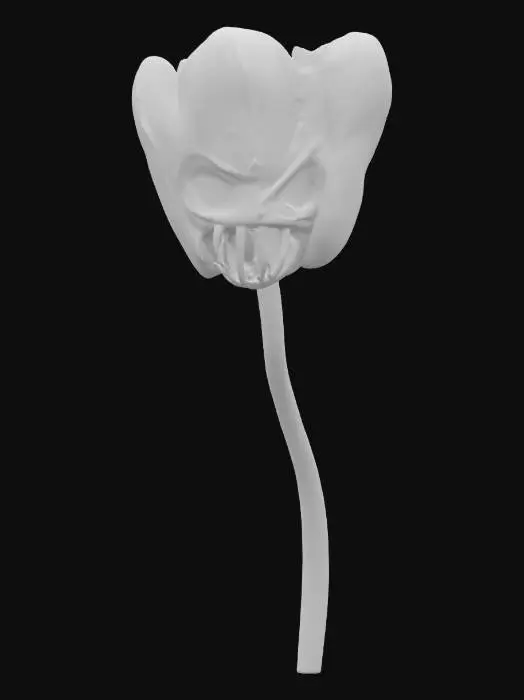 3D model for [Holland] extreme flower monster tulip, floating in the air, detailed flower, snout with fangs, extremely detailed, high resolution texture, epic stance, #AroundTheWorld#