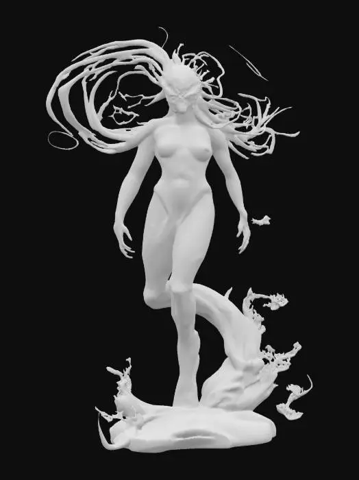 3D model for fantasy sand whirl elemental, body made of spinning wind with sand, whole body transparent from sand, menacing appearance, face hidden in the whirlwind, extremely detailed, high resolution texture, epic stance, #AroundTheWorld#