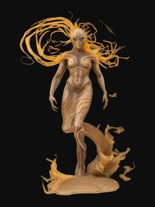 3D model for fantasy sand whirl elemental, body made of spinning wind with sand, whole body transparent from sand, menacing appearance, face hidden in the whirlwind, extremely detailed, high resolution texture, epic stance, #AroundTheWorld#