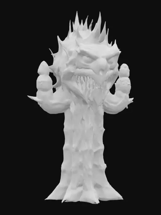 3D model for [Arizona] fantasy elemental cactus, cactus body and thorns, whole body similar to saguaro cacti, menacing appearance, detailed menacing face, extremely detailed, high resolution texture, epic stance, #AroundTheWorld#