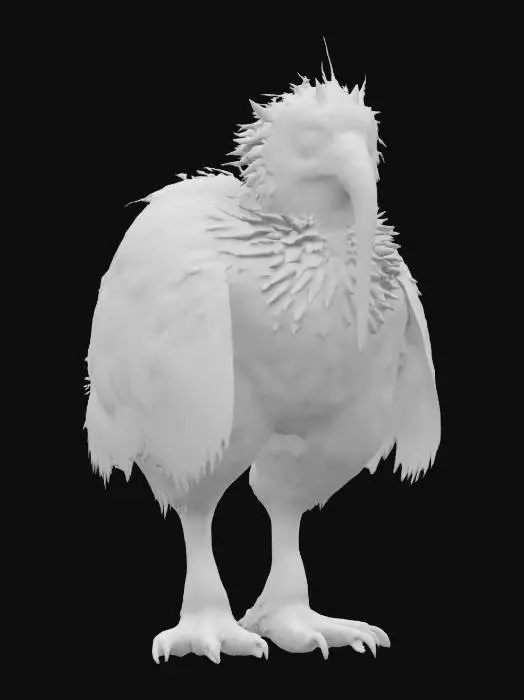 3D model for fantasy electronic humanoid kiwi, massive tall body, glowing energy all over the body, long fluffy feathers, detailed glowing big eyes, extremely detailed, high resolution texture, epic stance, #AroundTheWorld#