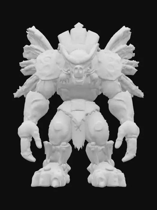 3D model for fantasy aztec stone elemental, massive body made of shaped stone, marks on the body in aztec colors, detailed menacing face with glowing eyes, extremely detailed, high resolution texture, epic image, #AroundTheWorld#