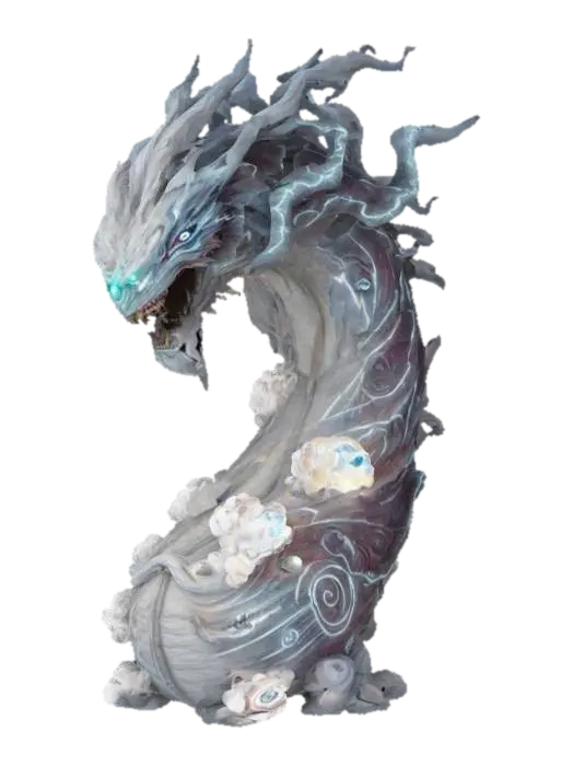 fantasy spiral wind monster, massive spiral cloud body, entire body covered in… - Terrifying 3D model, vytvořený pomocí AI