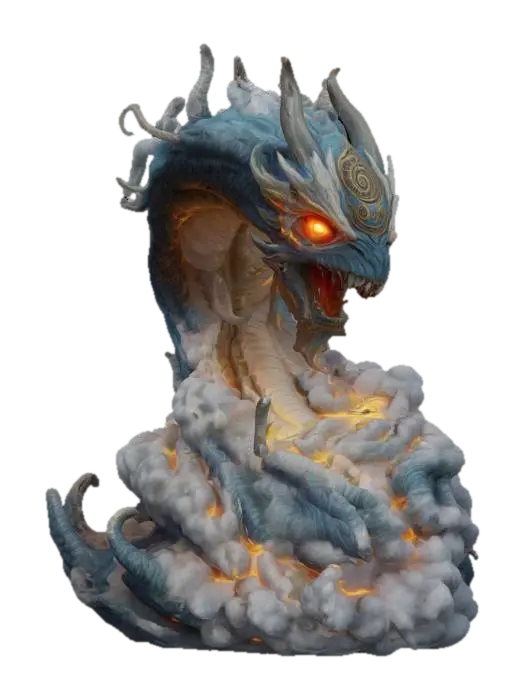 fantasy spiral wind monster, massive spiral cloud body, entire body covered in… - Terrifying 3D model, vytvořený pomocí AI