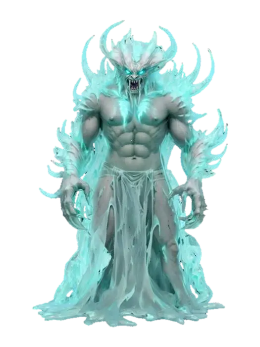 fantasy liquid creature guardian, shapeless body made of liquid gel, torn robe,… - Terrifying 3D model, vytvořený pomocí AI