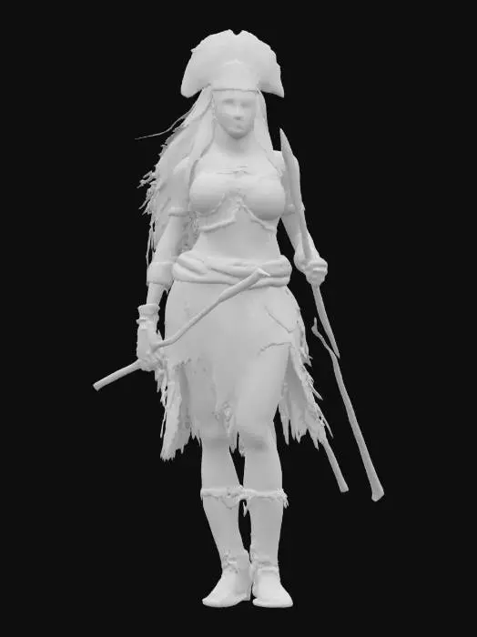 3D model for tropic female warrior