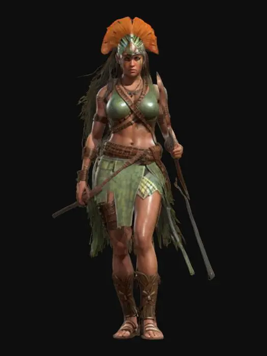 3D model for tropic female warrior