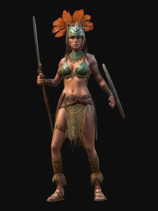 3D model for tropic female warrior