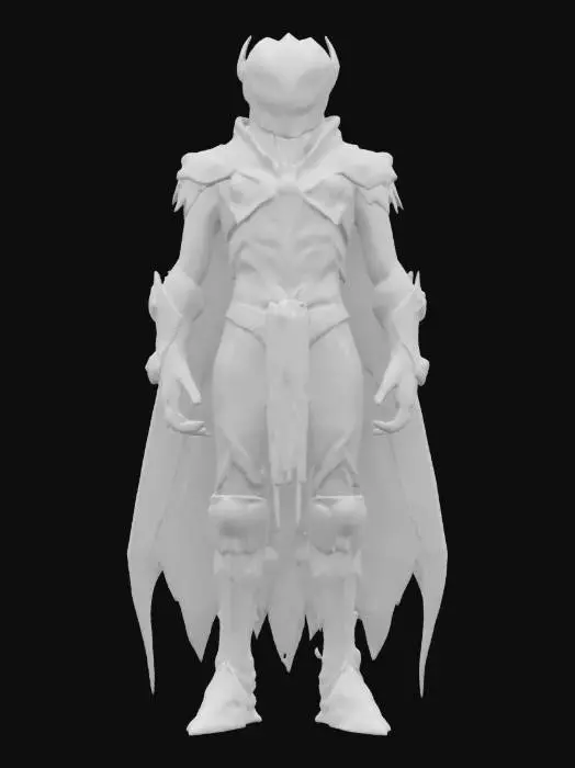 3D model for sci-fi fantasy bioluminescent morph guardian from another world, extremely detailed