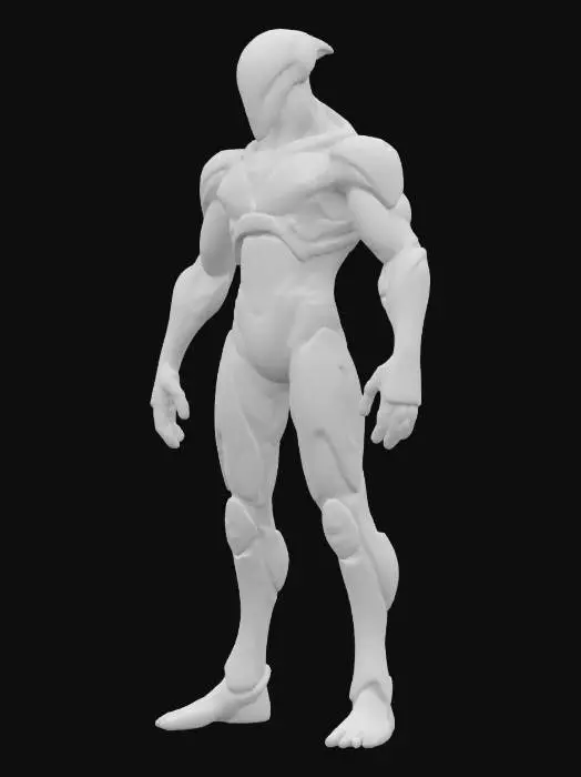 3D model for sci-fi fantasy protonic humanoid