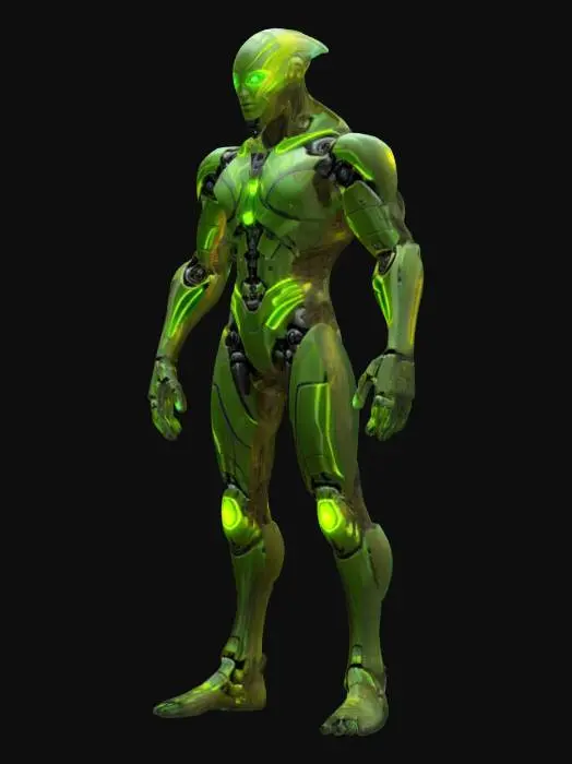 3D model for sci-fi fantasy protonic humanoid