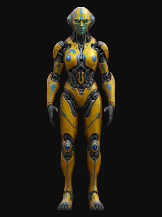 3D model for sci-fi fantasy protonic humanoid