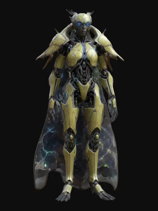 3D model for sci-fi fantasy protonic humanoid