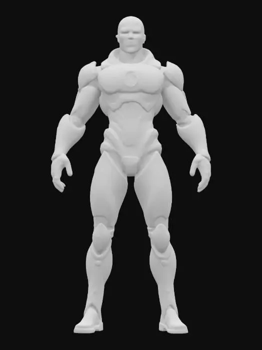 3D model for sci-fi interplanetary fighter, elegant muscular body, tight clothing tailored to the body, action stance, extremely detailed face, striking light glowing effects on the body, special devices on the body, extremely detailed, high sharp resolution texture, epic stance