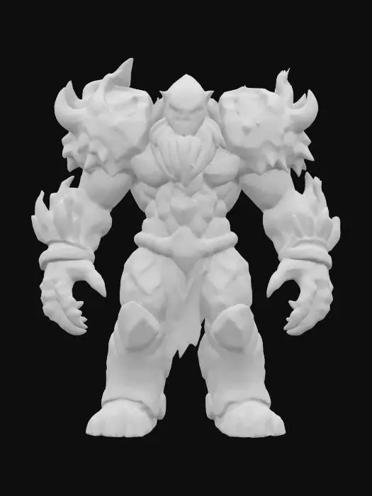 3D model for fantasy magic golem, body made of stones and magic stones, enraged golem spewing terrifying energy, golem in action, detailed enraged face, extremely detailed, high sharpresolution texture, epic stance
