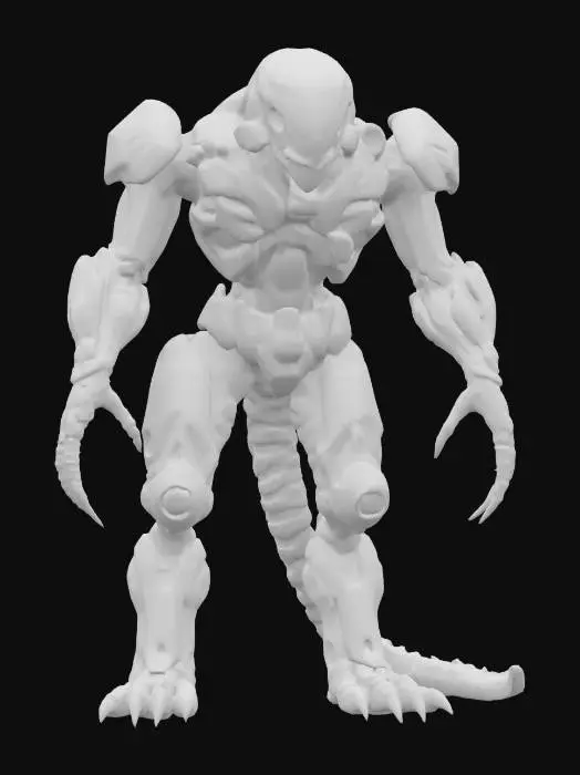 3D model for sci-fi robotic dreamlike shapeless monster, extremely detailed, high sharp resolution texture, epic stance