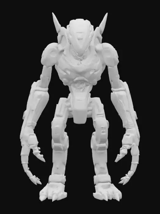 3D model for sci-fi robotic dreamlike shapeless monster, extremely detailed, high sharp resolution texture, epic stance