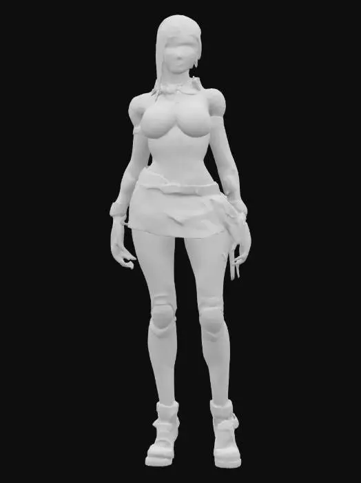 3D model for sci-fi fantasy female protonic humanoid, extremely detailed, high sharp resolution texture, hyperrealistic