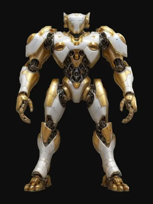 3D model for sci-fi fantasy robotic elemental, massive body, individual non-connecting body parts held together by magnetic force, each body part has armor, detailed robotic face, extremely detailed, high sharp resolution texture, hyperrealistic, epic stance