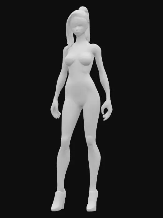 3D model for sci-fi fantasy female protonic humanoid, extremely detailed, high sharp resolution texture, hyperrealistic