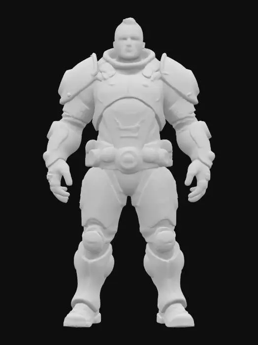 3D model for futuristic steampunk industrial repairman, massive body, armored protective suit, technical sensors distributed over the body, detailed face, extremely detailed, high sharp resolution texture, hyperrealistic, epic stance