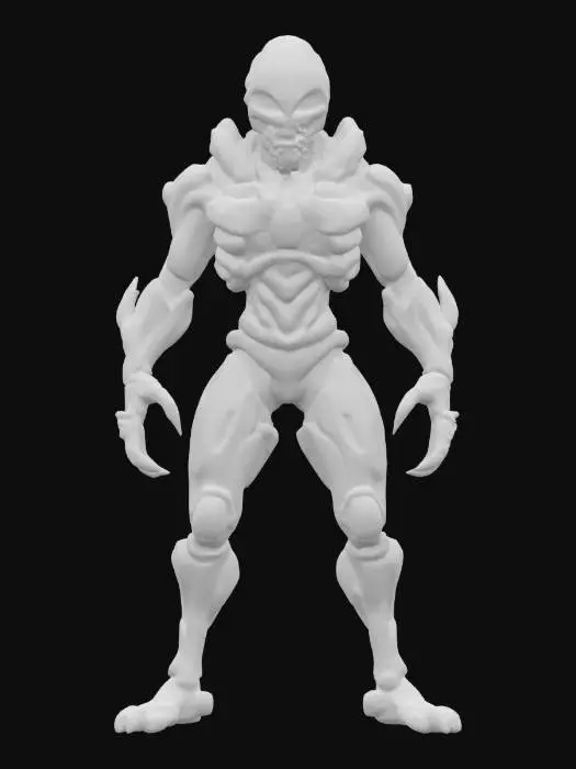 3D model for sci-fi morphed cyborg from dead space, extremely detailed, hyperrealistic texture, epic stance
