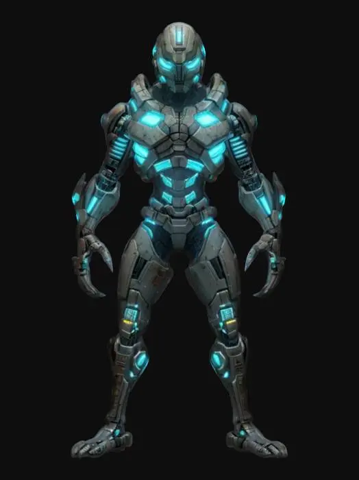 3D model for sci-fi morphed cyborg from dead space, extremely detailed, hyperrealistic texture, epic stance