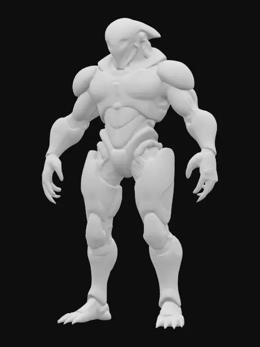 3D model for sci-fi morphed cyborg from dead space, extremely detailed, hyperrealistic texture, epic stance