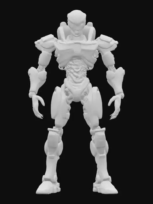 3D model for sci-fi morphed cyborg from dead space, extremely detailed, hyperrealistic texture, epic stance