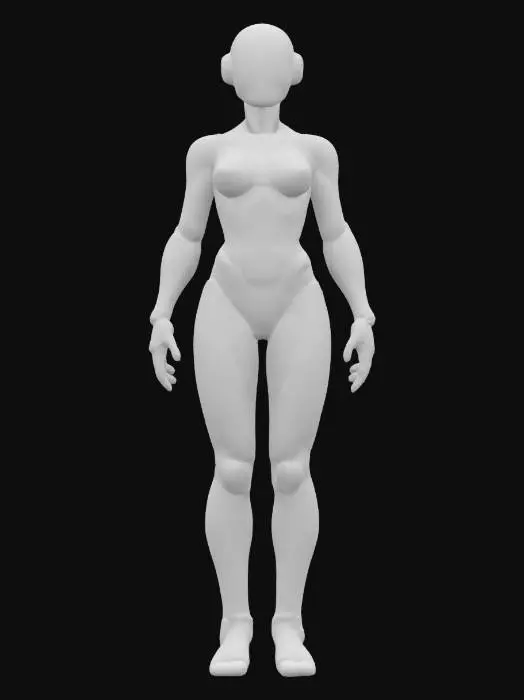3D model for sci-fi entity from the distant future, humanoid-looking nanofield body floating above the ground, glossy body surface almost mirror-like in places, graceful rounded aerodynamic shapes, extremely detailed, hyperrealistic texture, epic stance