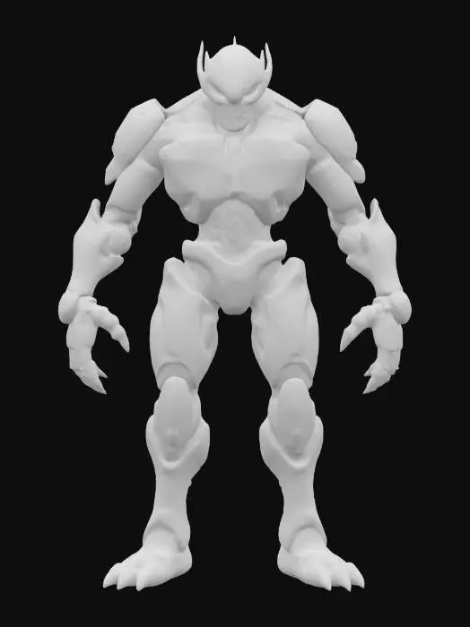 3D model for sci-fi undead robot cyborg ogre, extremely detailed, epic stance