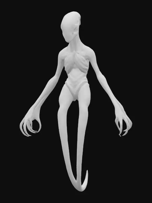 3D model for unknown entity from a distant ocean, intelligent form of non-humanoid appearance, long limbs ending in grips, main sensory organs on some kind of head, pleasing to the eye, extremely detailed, high resolution sharp texture, hyperrealistic, epic stance, #ocean#