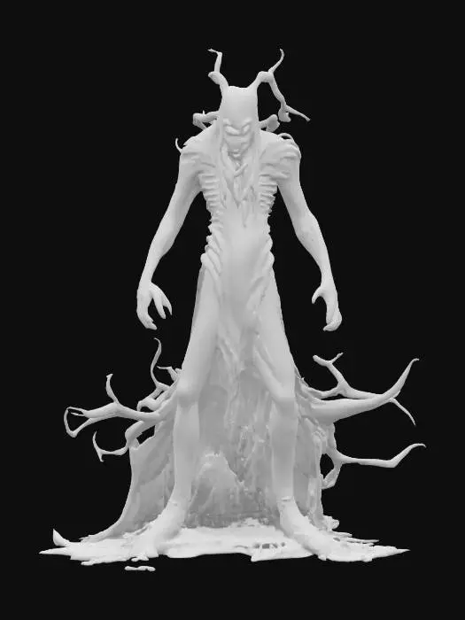 3D model for fantasy mud ghost, massive muddy body, body gradually forming from mud, elegant stance, detailed menacing face, extremely detailed, high sharp resolution texture, hyperrealistic, epic stance