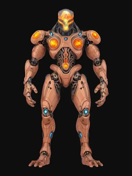 3D model for sci-fi morph cyborg from distant space, intelligent entity of non-humanoid appearance, extremely detailed, high resolution sharp texture, hyperrealistic, epic stance