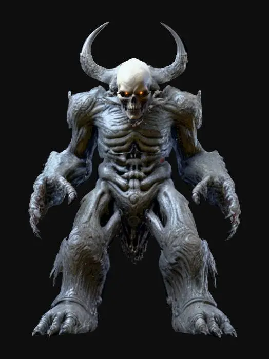 3D model for vulkan golem, liquid body, extreme scary appearance, extremely detailed, hyperrealistic, epic stance