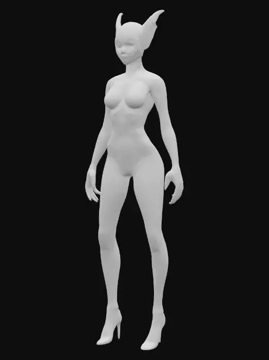 3D model for sci-fi woman cyberdemon, partly translucent bodysuit, elegant body, whole body glowing energy, very detailed nice face, extremely detailed, high sharp resolution texture, hyper realistic, epic stance