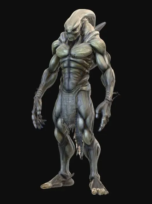 3D model for ancient alien titan, extremely detailed, high sharp resolution texture, hyperrealistic, epic stance