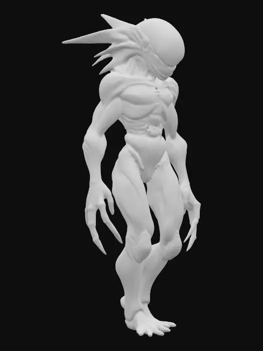 3D model for fantasy extraterrestrial entity; asymmetrical body with no humanoid features; central core of translucent mineral pulsating with inner light; multiple jointed limbs extending in irregular angles, ending in crystalline growths; surface made of layered organic stone and metallic veins; no face, only shifting patterns of bioluminescence across the body; movement is hovering and fluid, leaving faint distortions in the air; color scheme dark mineral tones with glowing teal and violet highlights; mysterious and incomprehensible presence; extremely detailed, high resolution texture, epic stance