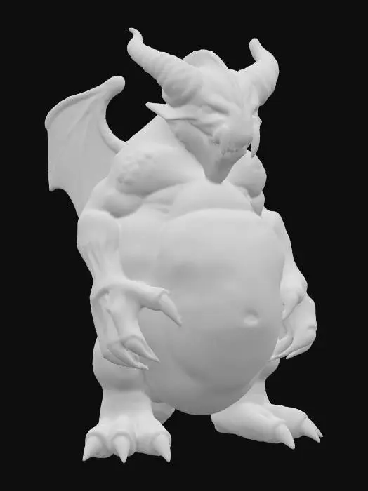 3D model for fantasy devil melon, massive humanoid body, massive mouth with fangs, paws ending in claws, horror face, extremely detailed, high resolution texture, epic stance, #food#