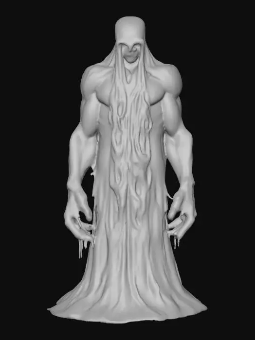 3D model for fantasy mud ghost, massive muddy body, body gradually forming from mud, elegant stance, detailed menacing face, extremely detailed, high sharp resolution texture, hyperrealistic, epic stance