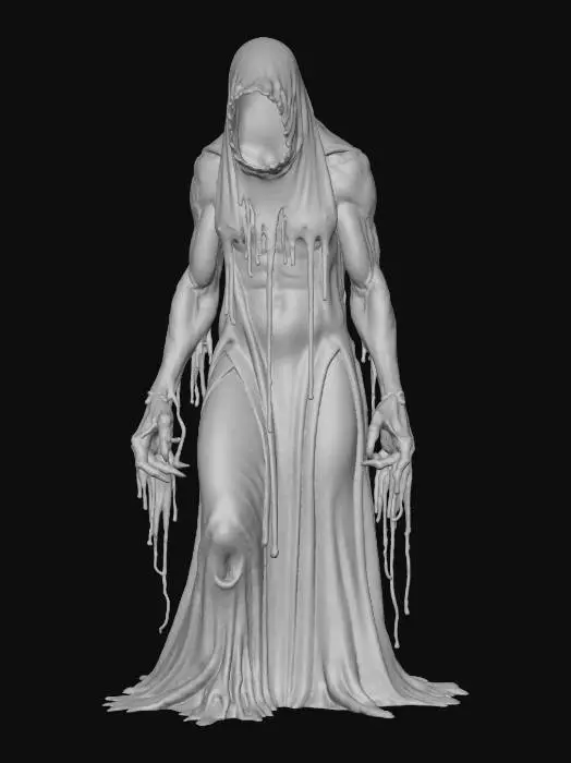 3D model for fantasy mud elemental, ghostly muddy body partially forming from swirling sludge, flowing and amorphous shape, eerie presence, menacing but mysterious face, surreal proportions, dripping and shifting surface, detailed textures, high sharp resolution, hyperrealistic fantasy style, epic atmosphere, #villain#