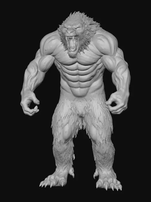 3D model for furious storm elemental made of twisting clouds and wind; humanoid upper body forming from a swirling vortex; muscular arms made of condensed mist and storm energy; face carved from cloud with glowing eyes and open roaring mouth; lower body dissolving into a spiraling tornado; dynamic pose full of motion and rage; semi-transparent vapor texture with electric veins and glowing highlights; hyperrealistic, high detail fantasy style, dramatic lighting, #villain#