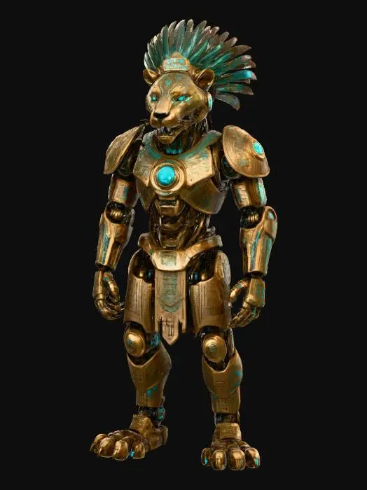 3D model for Cyber Aztec Jaguar Warrior