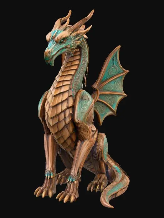 3D model for Dragon Emerald Guardian